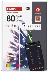 GoSmart LED karácsonyi fényfüzér, 8 m, kültéri és beltéri, RGB, programokkal, időz,wifivel