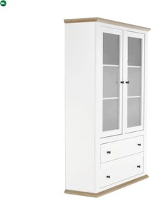 Vitrin MZ5, fehér/grand tölgy, LEON
