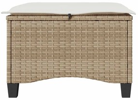 2 db bézs polirattan kerti székek párnákkal 55x55x36 cm