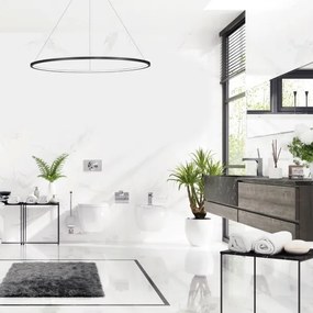 LED csillár SATURNO LED/65W/230V, 120 cm átmérő, IP44, antracit