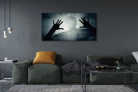 Canvas képek Árnyék kezek és a fej formáját 125x50 cm