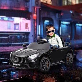 AIYAPLAY Elektromos gyerekautó, Mercedes, 3-5 km/h, távirányító, fények és zene, fekete