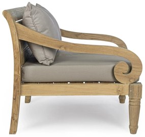 Teakfa kerti fotel – természetes rusztikus kivitel levehető huzattal