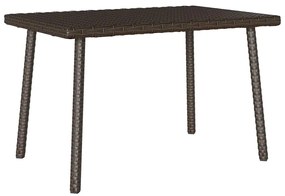 téglalap barna polyrattan kerti dohányzóasztal 60x40x37cm