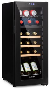 Klarstein Bovella 18 Duo+, 2 zónás borhűtő, 50 liter, 18 palack, üvegajtó