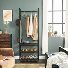 Előszobafal TAYLOR cipőtartóval 181x58 cm, rusztikus barna