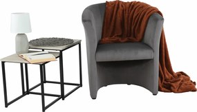 Klub fotel, szürke anyag, CUBA