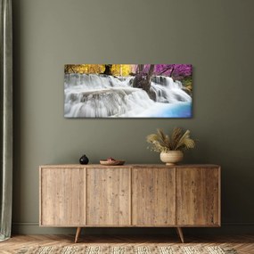 Egy kép Erawan vízeséséről az erdőben (120x50 cm)
