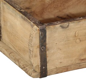 4 db tálca 30x15x9 cm tömör újrahasznosított fa