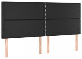 4 db fekete műbőr fejtámla 80 x 5 x 78/88 cm
