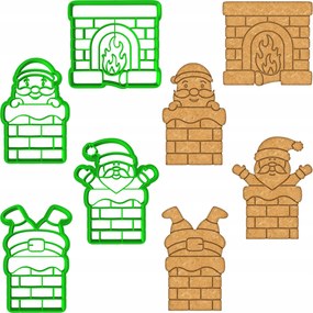 4x Karácsonyi Formák Lyukasztók Karácsony Mikulás szett 4db