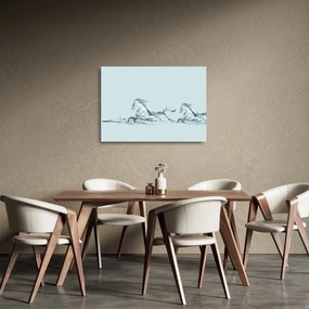 Kép - Vízcseppekből álló lovak (üvegen) (70x50 cm)