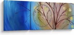 Kép - Napot eltakaró fa (órával) (90x30 cm)