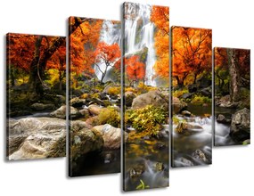 Gario Vászonkép Oszi vízesés - 5 részes Méret: 100 x 70 cm