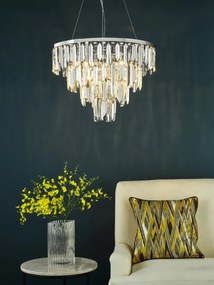 Dar Lighting glamour kristály modern függeszték fuentes csiszolt króm darfue0550