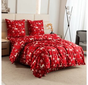 Mikroszálas ágyneműhuzat VELVET CHRISTMAS piros Ágyneműhuzat mérete: 2 db 70 x 90 cm | 200 x 220 cm