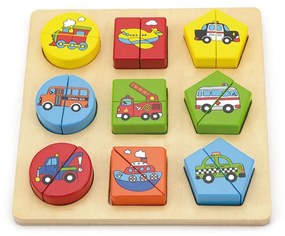 Fa képes kirakó puzzle Viga formák és autók