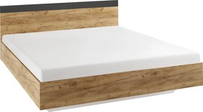 Dupla ágy, 180x200,  tölgy artisan/antracit, GABRIELA