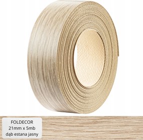 Bútorszegély hőre olvadó ragasztóval estana tölgy világos melamin 21 mm 5 mb