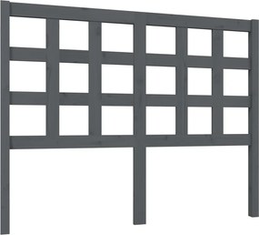 vidaXL szürke tömör fenyőfa ágyfejtámla 125,5 x 4 x 100 cm