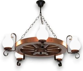 Brilagi - Láncos csillár ROATA 5xE14/40W/230V átm. 70 cm bükk/dió