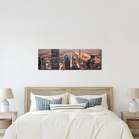 Fényes metropolisz képe (órával) (90x30 cm)