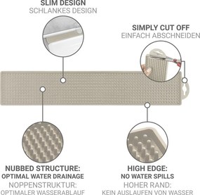 Bézs műanyag edénycsepegtető alátét 42x8 cm Slim – Wenko