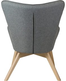 Szürke fotel lábtartóval Niko – Ropez