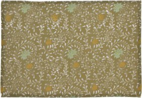 Pamut Tányéralátét Zöld Díszvirágos 45 X 30 CM