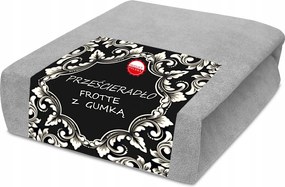 Gumis frotté lepedő 160x200 puha meleg szürke színű