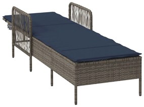 Napozóágy Szürke PE Rattan 157 x 55 x 92 cm Összecsukható