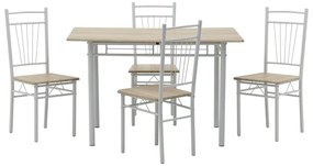 InArt étkező/konyhagarnitúra, asztal és 4 szék, 120x69x75 cm, nyír/vasfa
