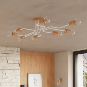 Sollux SL.1664 - Fali lámpa TIMBO 1xE27/15W/230V fehér/bézs/bükkfa