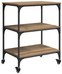 vidaXL Konyhai kocsi Artisan tölgy 60 x 41 x 76 cm Faanyag