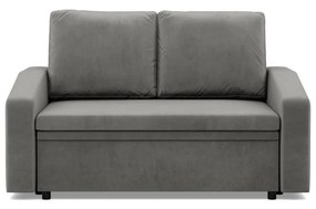 Zeus kanapé, bársony, hab töltet, döntött kartámasz, világosszürke