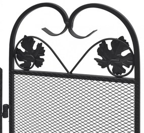 fekete vas 3-paneles kandallórács