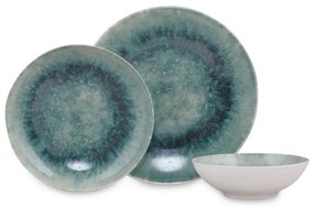 18 db-os étkészlet, batikolt mintás, türkiz - AQUATIQUE