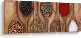 Kép - fűszerek a kanálon (órával) (90x30 cm)
