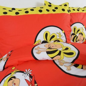 Piros pamut ágynemű gyermek méheknek TiaHome - Detský set 130x90cm + 65x45cm