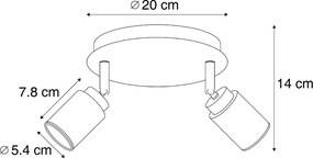 Modern, beépíthető spotlámpa bézs színben, 2 égős, IP44 - Ducha