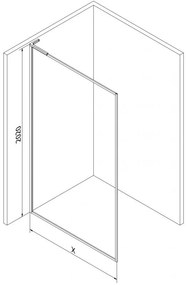 Mexen, Mexen Kioto-F L zuhanyfal kerettel 110 x 202 cm, átlátszó 8 mm, rozéarany - 800-110-174-60-00