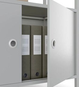 Irodai polc nyitott ruhaakasztó rúddal, recepcióra és váróterembe, fém, szürke, 800x2200x400 mm: ARIEL