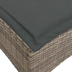 3 részes szürke polyrattan kerti ülőgarnitúra párnákkal L-alakú