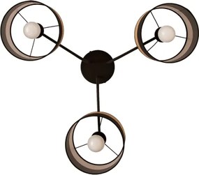 Felületre szerelhető csillár ALBA 3xE27/15W/230V, átmérő 66 cm, fekete/barna
