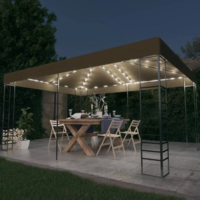 tópszínű pavilon LED fényfüzérrel 3 x 4 m