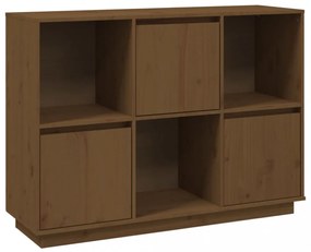 mézbarna tömör fenyőfa tálalószekrény 110,5x35x80 cm