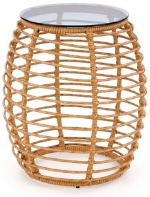 Barrel kerti asztal, rattan