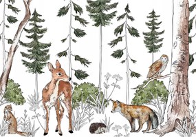 Flizelin fotótapéta Erdei állatok a gyerekszobába 368x254 +ragasztó