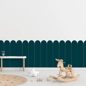 PIPPER. Textil öntapadó tapéta - Boltív - Kék-zöld színű Méret: 80cm, Szín: Sötét