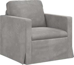 vidaXL Kanapé Világosszürke 78 x 78 x 80 cm Bársony